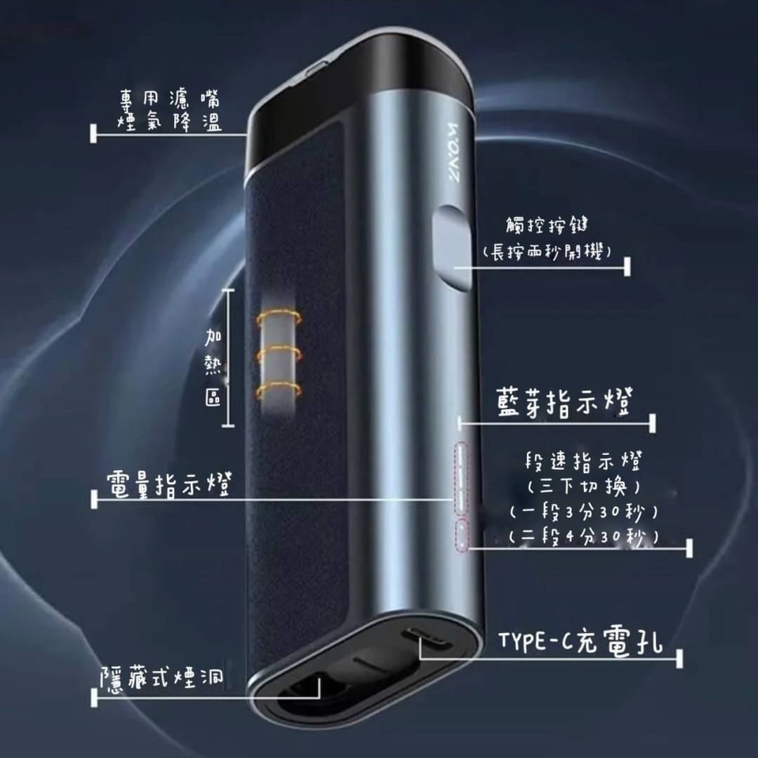 WONZ E1 溫致 煙草加熱器|藍牙調節模式・1500mAh 長續航:圖片 2
